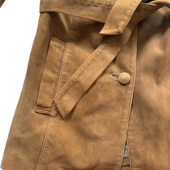 Vintage 70s BEEFALO by Petroff Suede Belted Jacket — Tobacco/Camel Brown,Western - Picture 4 of 14